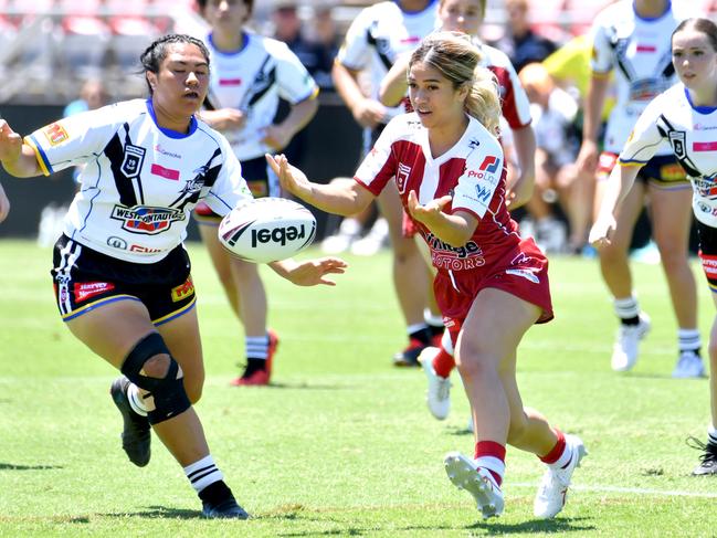 Redcliffe player Aspen NakaoHarvey 19s girls' game between Souths Logan and RedcliffeSaturday February 18, 2022. Picture, John Gass