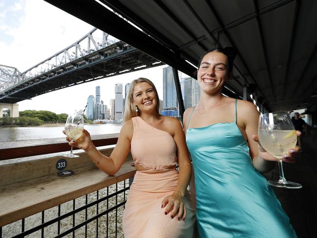 Katie Sills and Jenny Gunston at Brisbane’s Howard Smith Wharves. Picture: Josh Woning