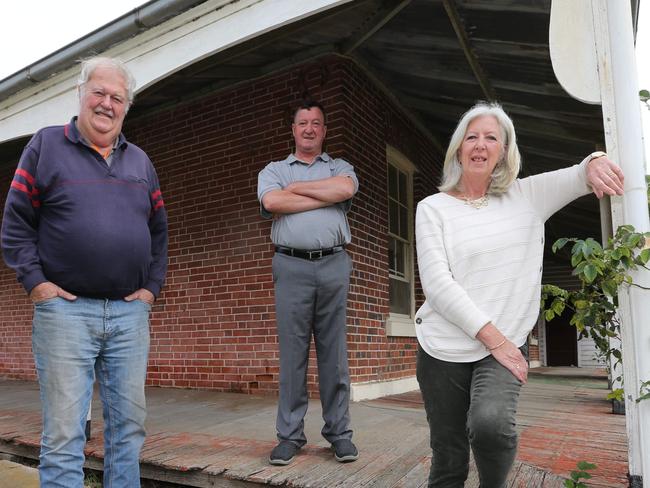 The Baum family, including Geoff Baum and his cousins Doug  Baum and  Debra Stavenuiter, are selling Claremont, the homestead and remaining land from a farm that's been subdivided since the 1990s to create much of Waurn Ponds' Deakinwood Estate. The Baum family owned the property since 1894. Debra's father Kenneth died last year after his 90th birthday. Picture: Peter Ristevski