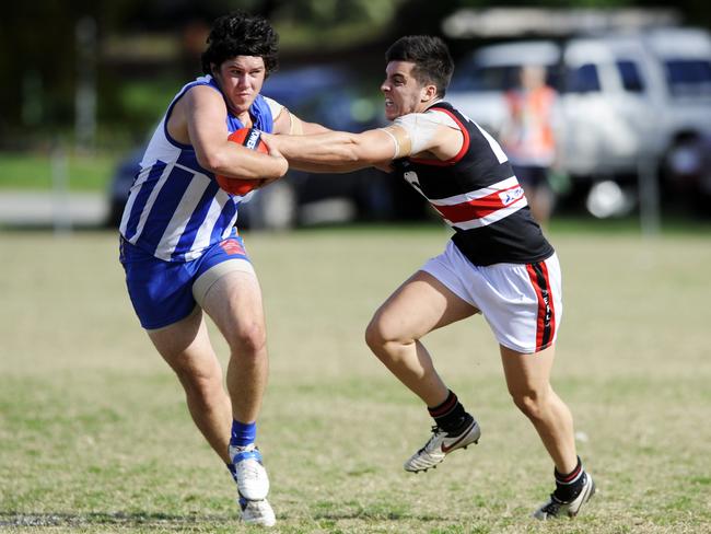 Michael Russo shrugs off an opponent in 2013. 