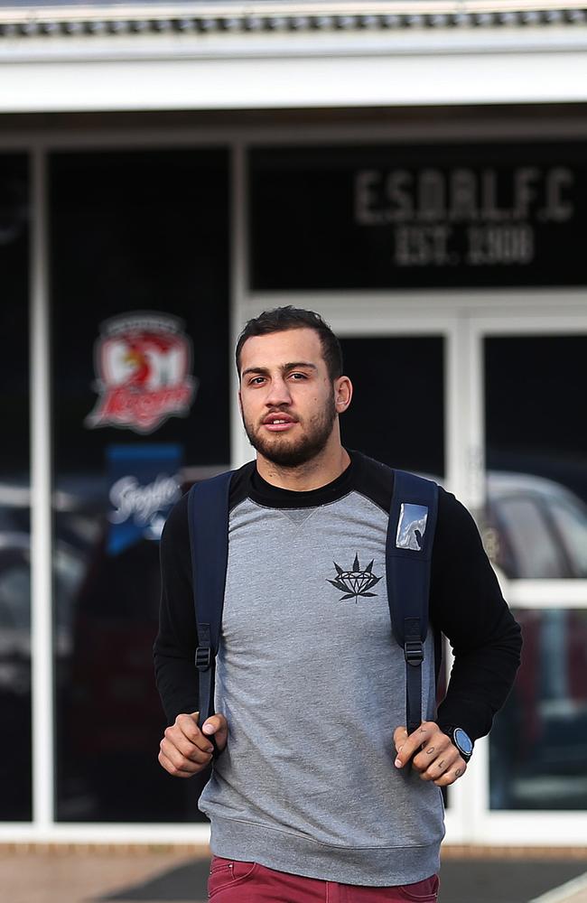 Blake Ferguson meets with the Roosters. Picture: Phil Hillyard