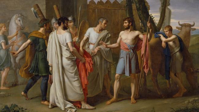 Cincinnatus Leaves the Plough to Dictate Laws to Rome, by Juan Antonio Ribera, painted circa 1806. Public domain