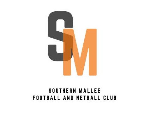 The Southern Mallee Suns' new logo in the club's colours – orange, charcoal and white. Picture: Southern Mallee Football and Netball Club