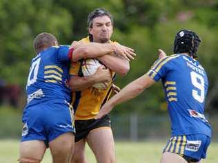 MULLUM RETURNING?: Dan Molenaar (centre) playing for Mullumbimby against Marist Brothers. Picture: Stuart Turner