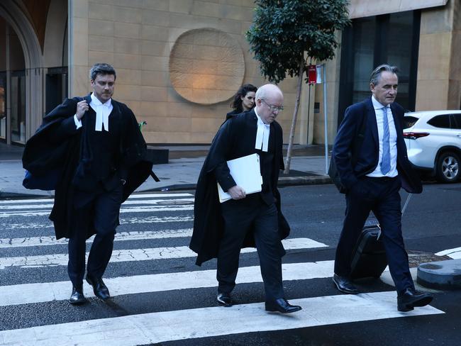 Matthew Richardson, Paul Svilans Lawyers for the Lehrmann hearing outside the Federal Court. Picture: Gaye Gerard