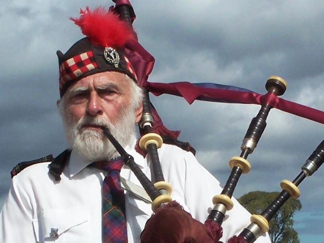 Lionel Devine playing bagpipes (Photo: Neil Burley)