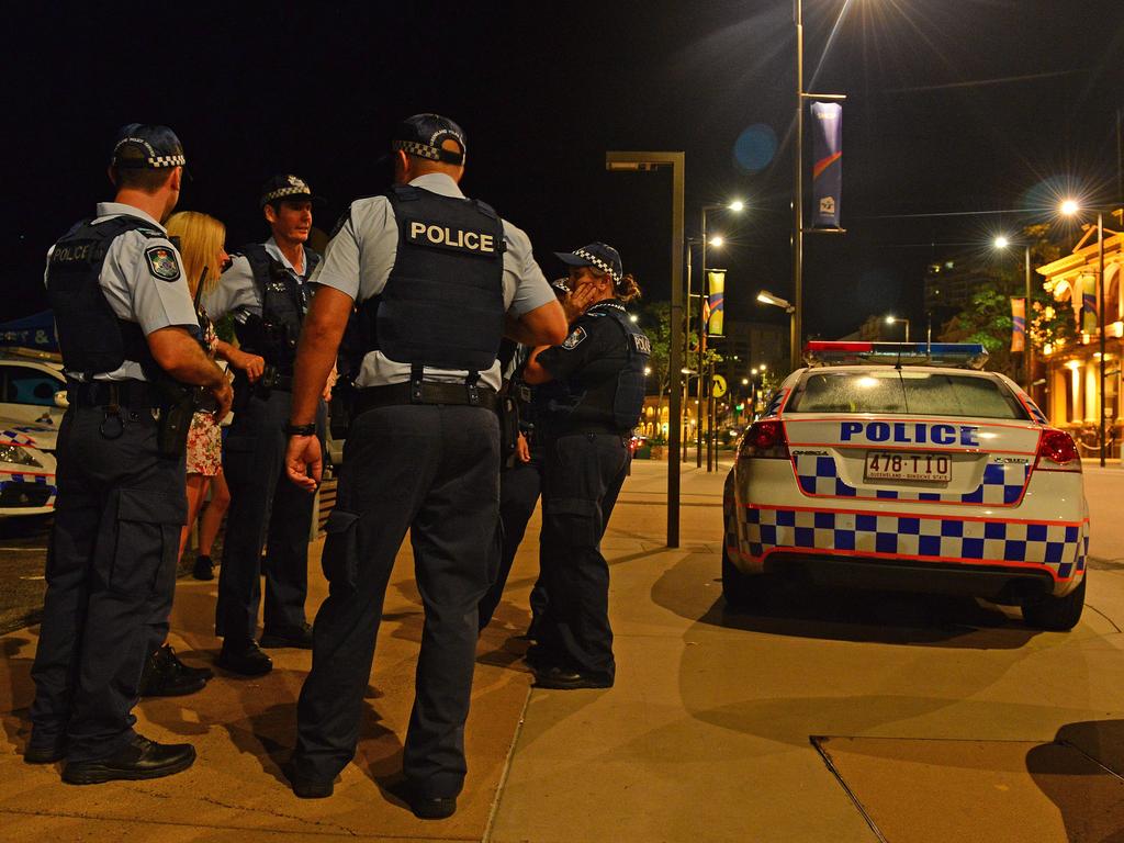 Police officers at the Flinders Street East Drink Safe Precinct.