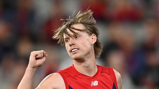 Charlie Spargo is a key piece of reigning premier Melbourne’s forward line. Picture: Getty Images