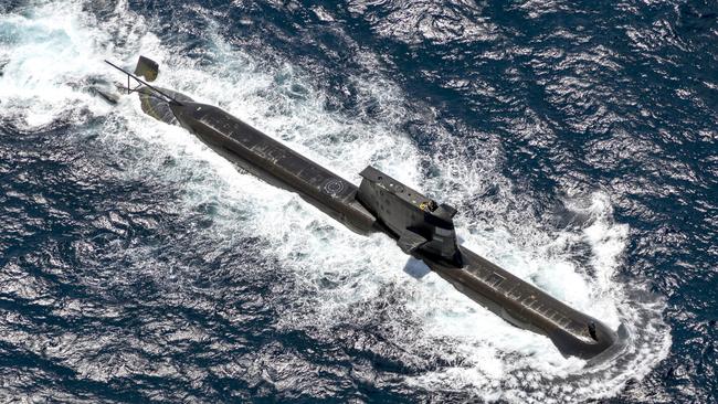 The sharing of nuclear-technology for a nuclear-powered submarine fleet to be built and based in Australia is at the heart of the AUKUS pact. Picture: POIS Yuri Ramsey/Australian Defence Force via Getty Images