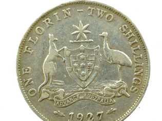 One of the coins - a 1927 silver florin - found during construction of the Toowoomba Second Range Crossing. Picture: Contributed