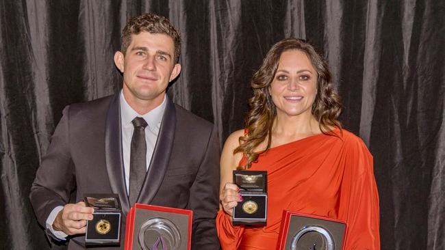 NT constables Aaron Larsen and Deborah Bradley have received Police Bravery Awards for their "heroic actions" during violent rioting at Wadeye last year. Picture: Supplied