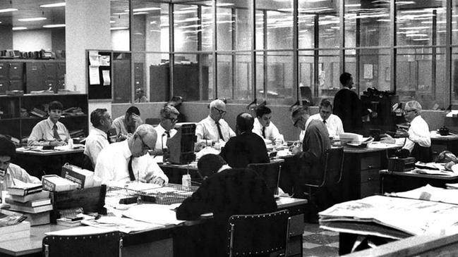 The Sunday Mail staff in the 1970s at Bowen Hills.