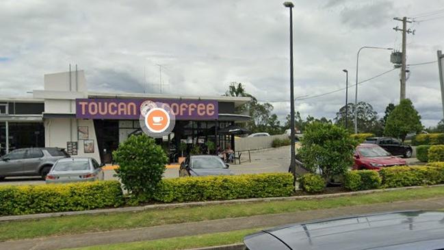 Toucan Coffee on the corner of Bruce Highway and Monkland St is where an alleged stabbing occurred on November 20, 2022. Photo: Google Earth