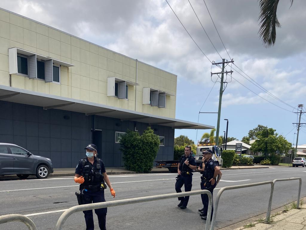 Two people were arrested after a stolen car crash on Nebo and Bridge Rd in West Mackay on Monday January 17, 2022. Picture: Madeline Graham