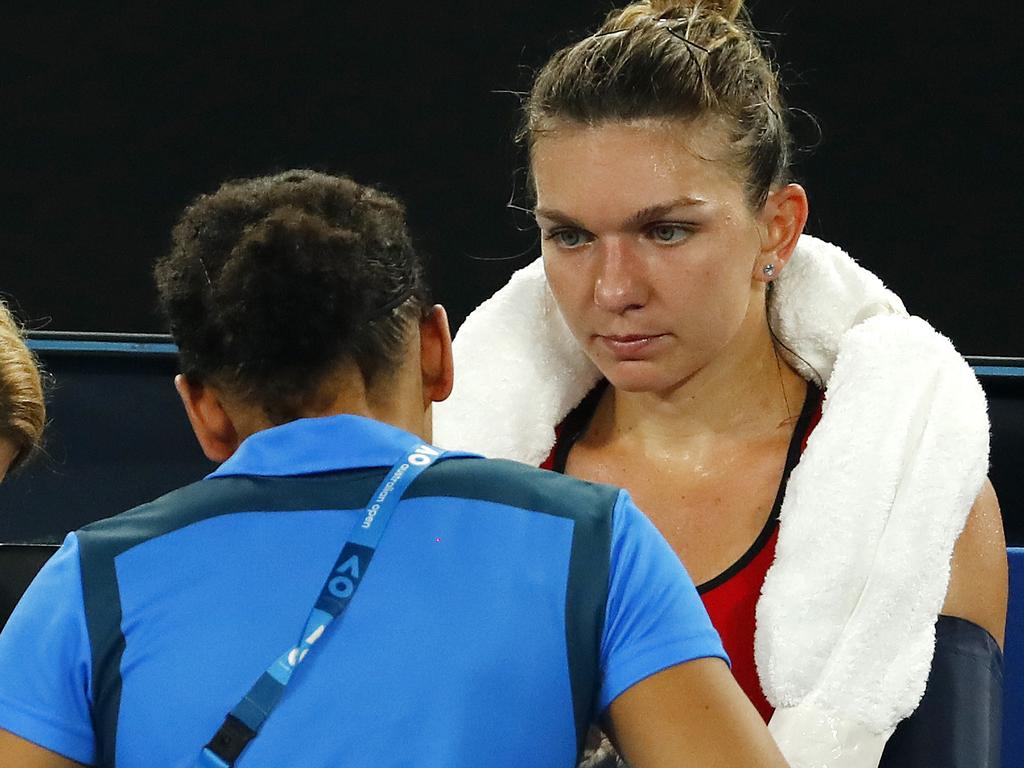 Simona Halep’s face says it all: She was struggling in conditions during the final and required a medical timeout