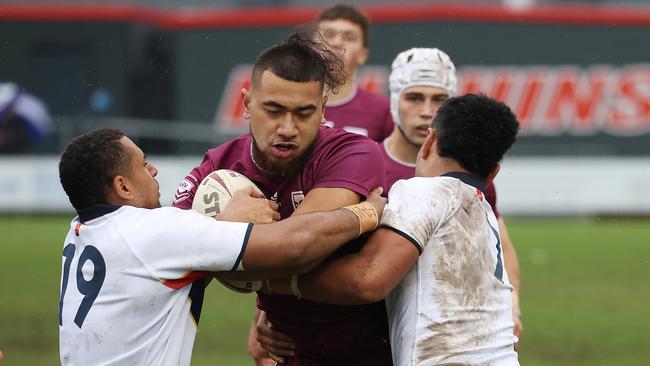 QLD player 18, Immanuel Kalekale, ASSRL National Semi-finals, QLD vs NSW CIS (18), Redcliffe. Picture: Liam Kidston