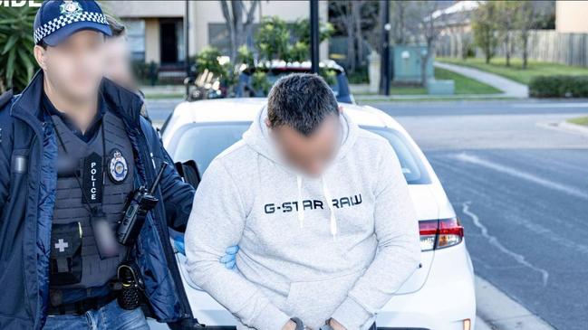The alleged mastermind of a conspiracy to import 1.5t of cocaine from Ecuador being arrested in Adelaide. Picture: Supplied