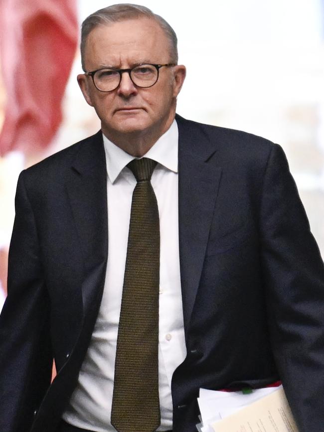 Anthony Albanese during Question Time on Tuesday. Picture: NewsWire / Martin Ollman