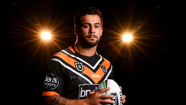 Josh Aloiai has not hid his desire to leave the Wests Tigers to chase a deal with another club. Picture: NRL Photos.