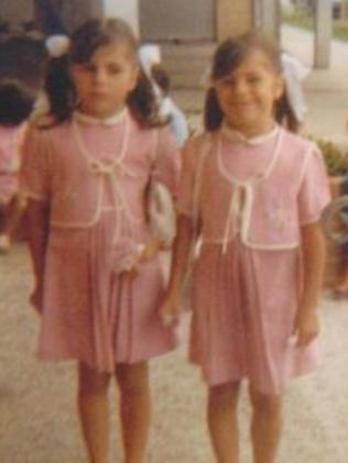 Maria and her twin sister Dimmy Kotronakis as young girls.