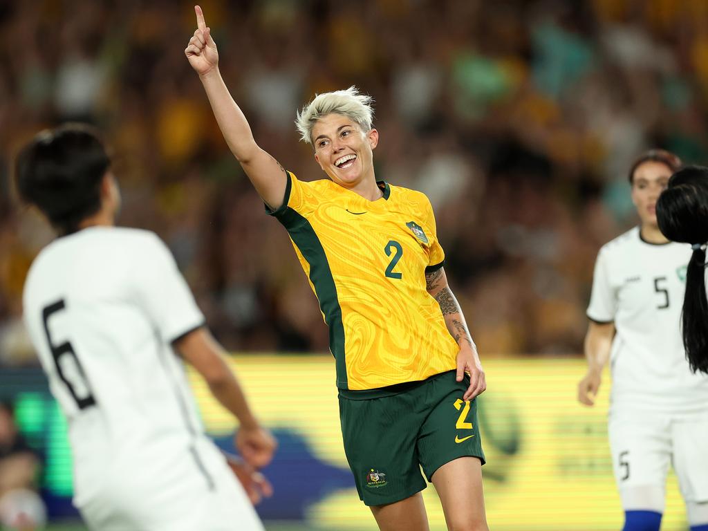 Heyman after scoring one of her four goals against Uzbekistan. Picture: Robert Cianflone/Getty Images