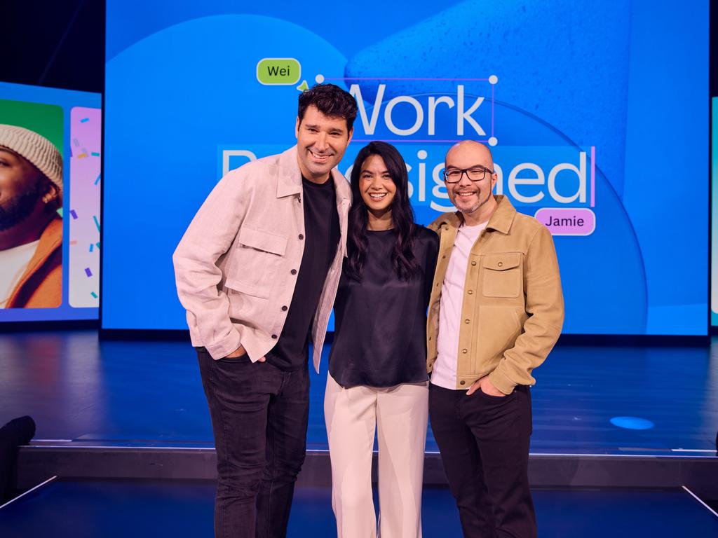 Canva co-founders Cameron Adams, Cliff Obrecht and Melanie Perkins. Picture: Supplied
