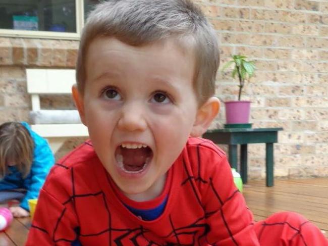 EMBARGO FOR TWAM 4 DEC 2021. New photo of Missing  boy William Tyrrell wearing  the actual Spiderman suit in which he disappeared in. Exhibit image released by the William tyrrell Inquest. Supplied