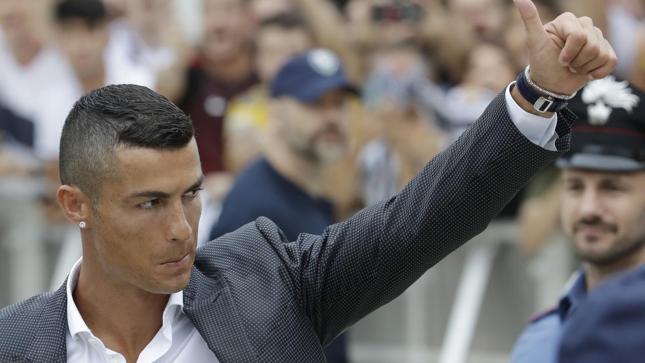 Cristiano Ronaldo arrives in Italy.