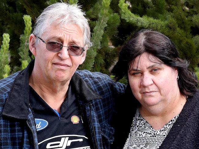 Michele and Bryan Clarke at their Andrew Farms home.  - Michele, 46, has been waiting more than a year for an outpatient appointment, was rung by Lyell McEwin last week and told it might be another 11 years - in meantime she has had emergency surgery for the urology condition. Picture: DYLAN COKER