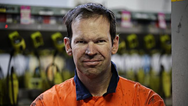 National MP Matt Canavan at the equipment room of Mendalong Mine after he and other National MP's David Gillespie and Barnaby Joyce did a tour. Picture: Adam Yip