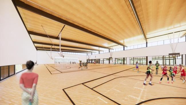 The project includes new indoor sports facilities.