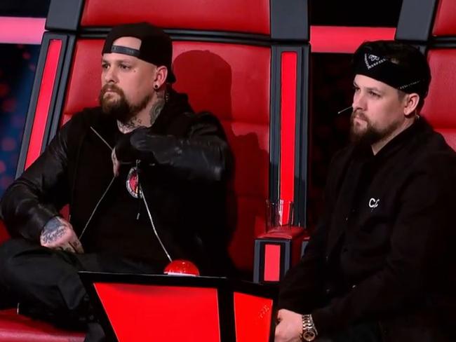 Joel and Benji Madden during their stint on The Voice. Picture: Channel 9