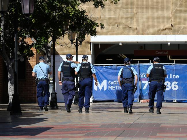 Police on patrol at Central station Picture: NCA NewsWire / Gaye Gerard