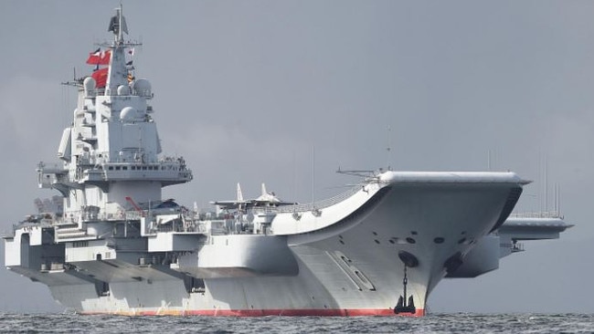 Chinese aircraft carrier Liaoning arrives in Hong Kong. Picture: AFP.