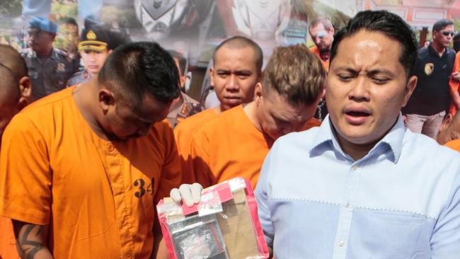 Will Cabantog and David Van Iersel during a press conference in Denpasar. Picture: J.P. Christo