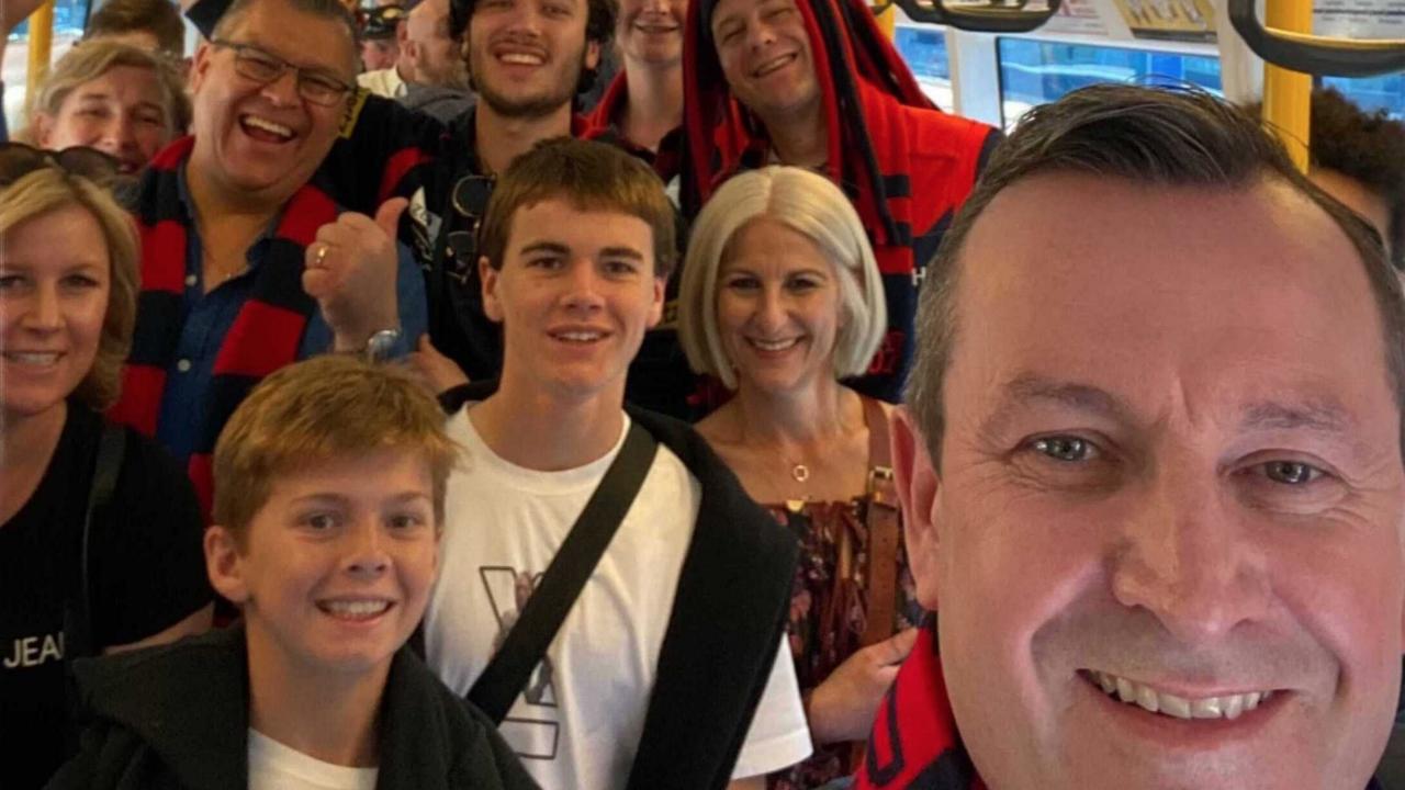 Mark McGowan was spotted with a Melbourne scarf ahead of the AFL grand final.