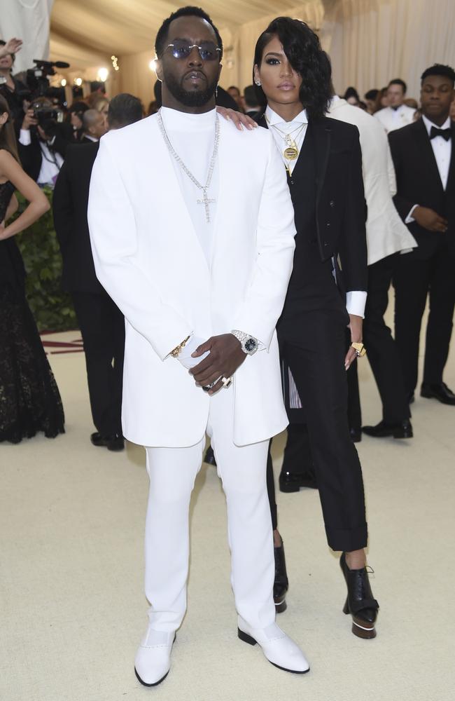 Combs with Cassie Ventura at the 2018 Metropolitan Museum of Art’s Costume Institute benefit gala. Picture: Evan Agostini / Invision / AP