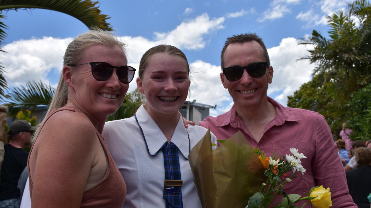 Suncoast Christian College farewells Year 12 students with a guard of honour across the campus.