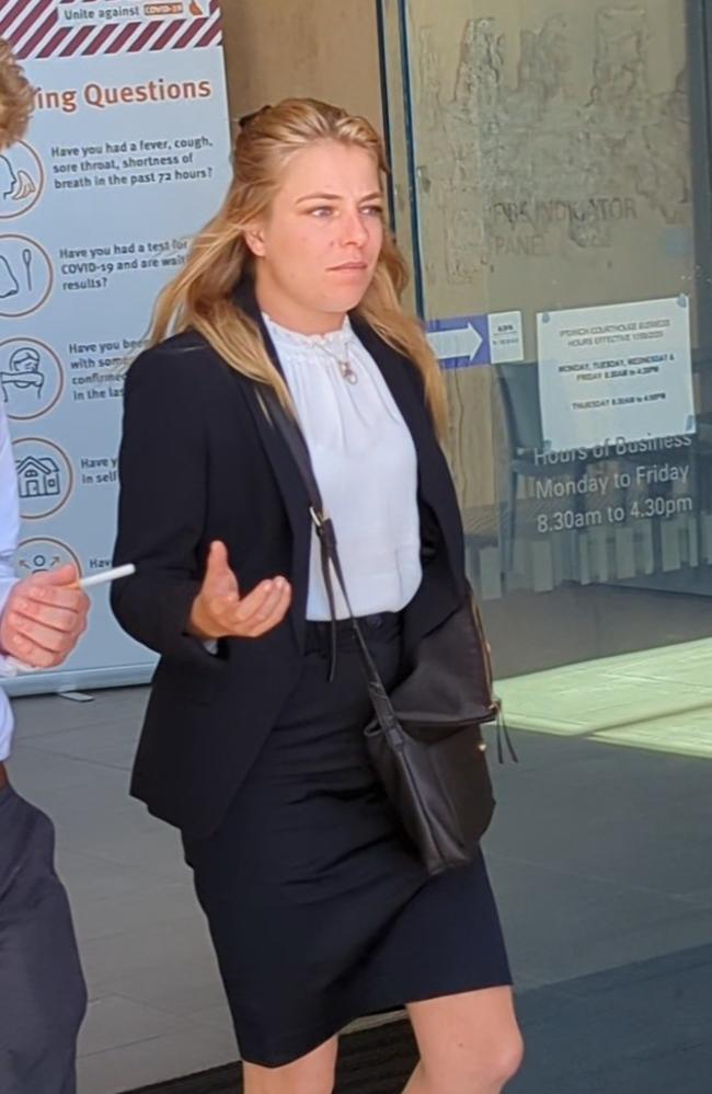 Rachel Elise Roeseler, 26, leaving Ipswich Magistrates Court on November 4, 2022. Picture: Nicola McNamara