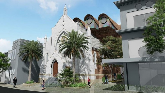 Artist's impression: ‘The Kirk’ church building at 422-424 Cleveland Street, Surry Hills, could become Sydney’s newest entertainment space.