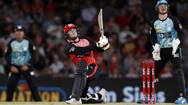 Jake Fraser-McGurk of the Renegades bats during the BBL match between Melbourne Renegades and Brisbane Heat at Marvel Stadium, on December 21, 2023, in Melbourne, Australia. (Photo by Darrian Traynor/Getty Images)