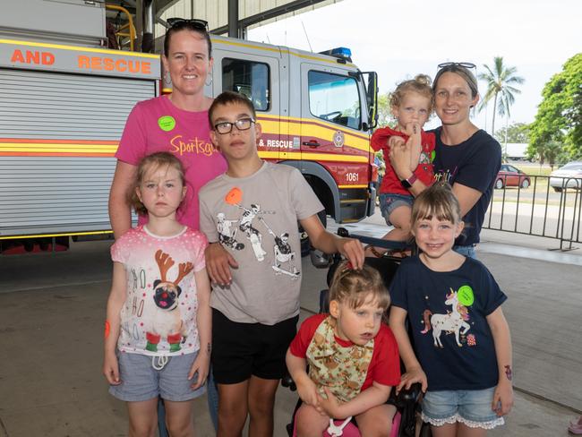 At the Special Children’s Christmas Party in Mackay on Saturday, November 19, 2022, are Danni Quast, Erin Quast, James Flynn, Harper Flynn, Madison Flynn, Hayley Flynn and Michelle Flynn. Picture: Michaela Harlow