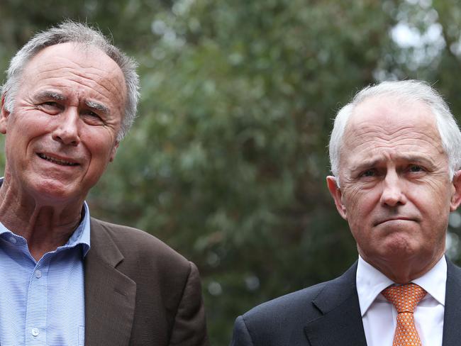 Malcolm Turnbull and John Alexander at Bennelong Park. Picture: John Feder/The Australian.