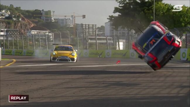 Massive rollover Porsche crash in Townsville