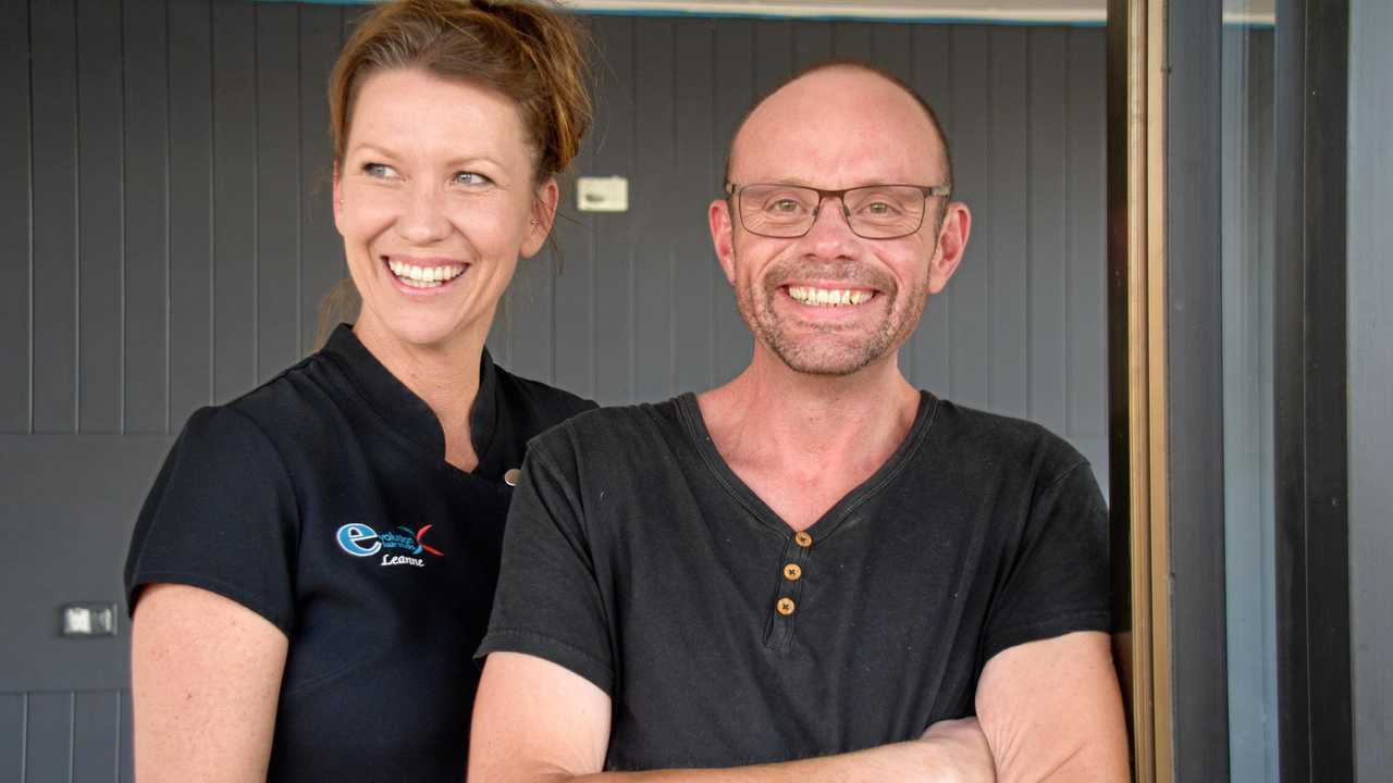 OPENING SOON: Leanne Preston and Mark Schulz prepare for the opening of the Haly St hairdresser. Picture: Matt Collins