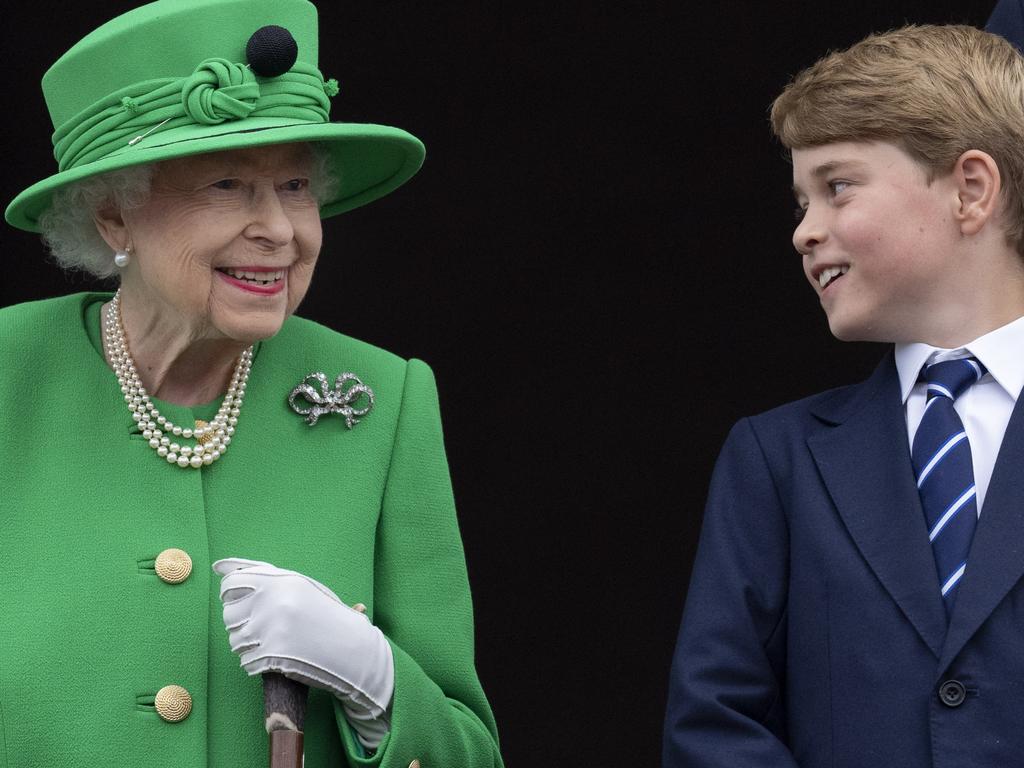 The Queen pictured with her great-grandson Prince George. (Photo by Mark Cuthbert/UK Press via Getty Images)