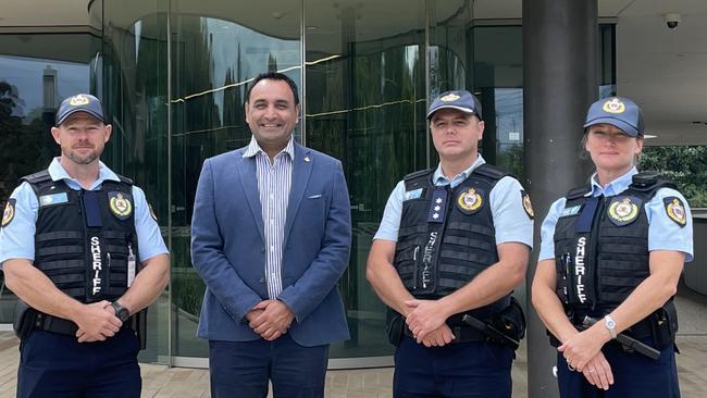 Jason Clarke, Coffs Harbour MP Gurmesh Singh, Andrew Jones and Jane Donovan at the announcement today (August 30) in Coffs Harbour. Picture: Matt Gazy