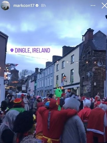 Geelong's Mark O'Connor celebrating Christmas in Ireland.