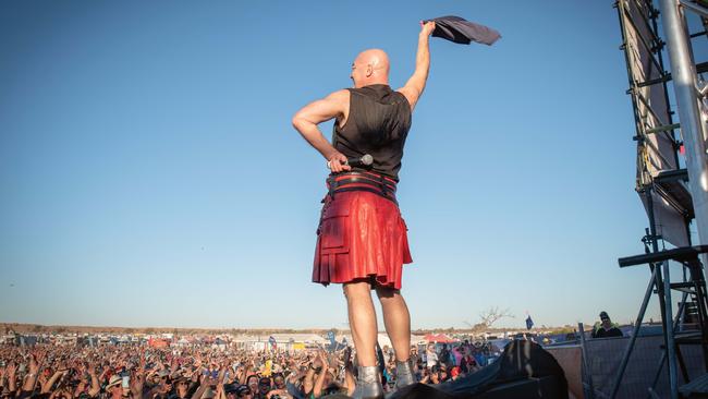 Playing to the crowd: Adam Thompson of Chocolate Starfish. Picture: Neil Donovan