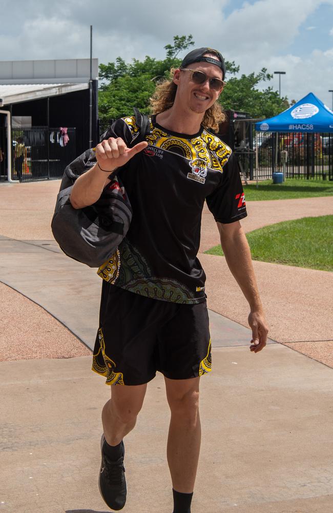 Ryan Nyhuis in the 2023-24 NTFL Women's Grand Final between PINT and St Mary's. Picture: Pema Tamang Pakhrin